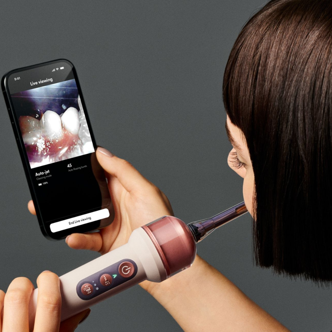 Brosse à dents Dyson CameraJet™ avec jet interdentaire (Céramique Ultra bleue)